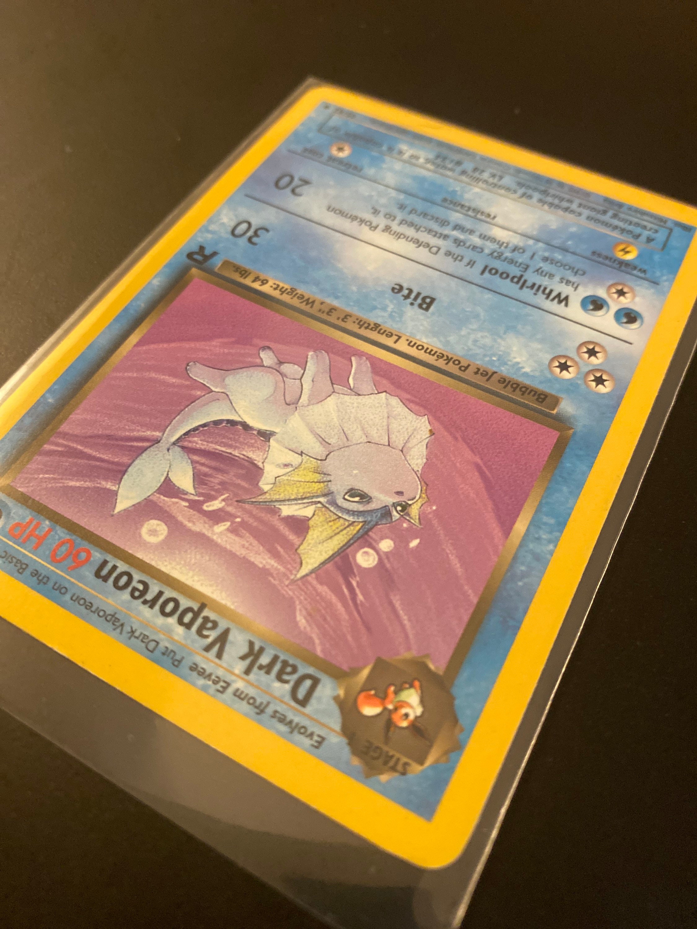 Dark Vaporeon Pokémon Team Rocket 45/82 Authentic - Etsy
