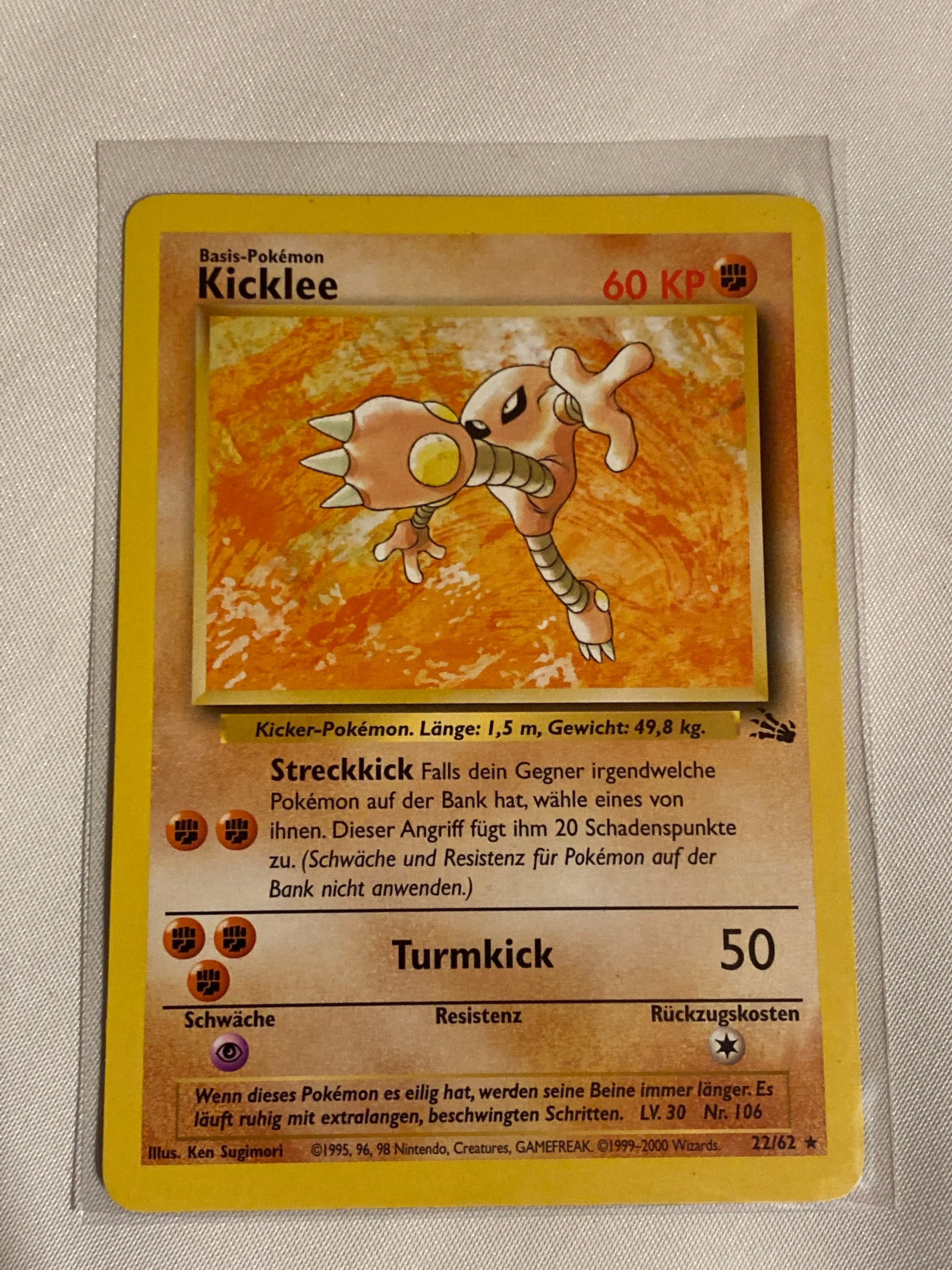 Pokémon Card, Hitmonlee, 1st Edition