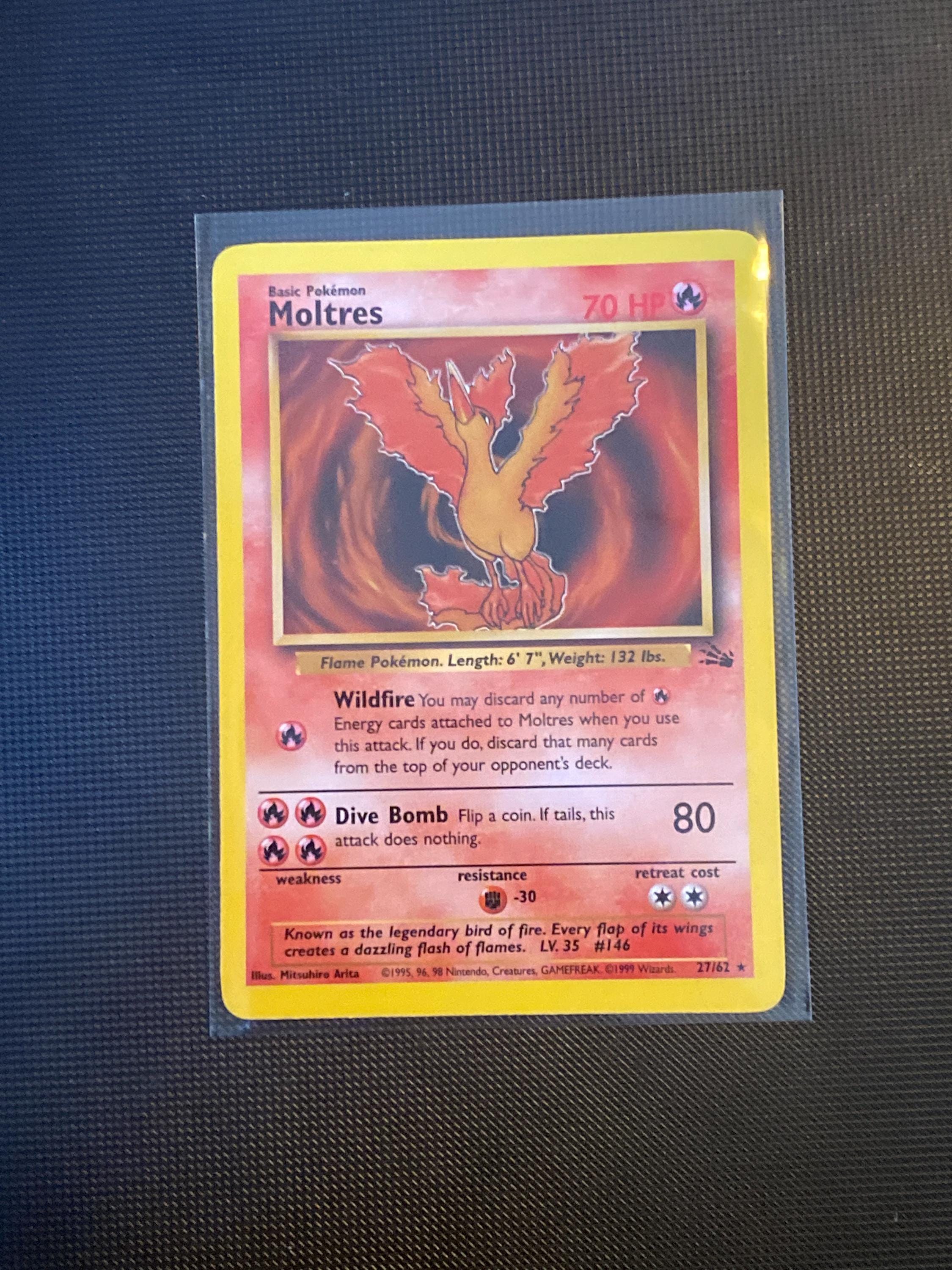 Moltres - Pokmon - Fossil 27/62 - Rare Vintage Authentic Collectible  Legendary Bird Pokmon Trading Card - Etsy