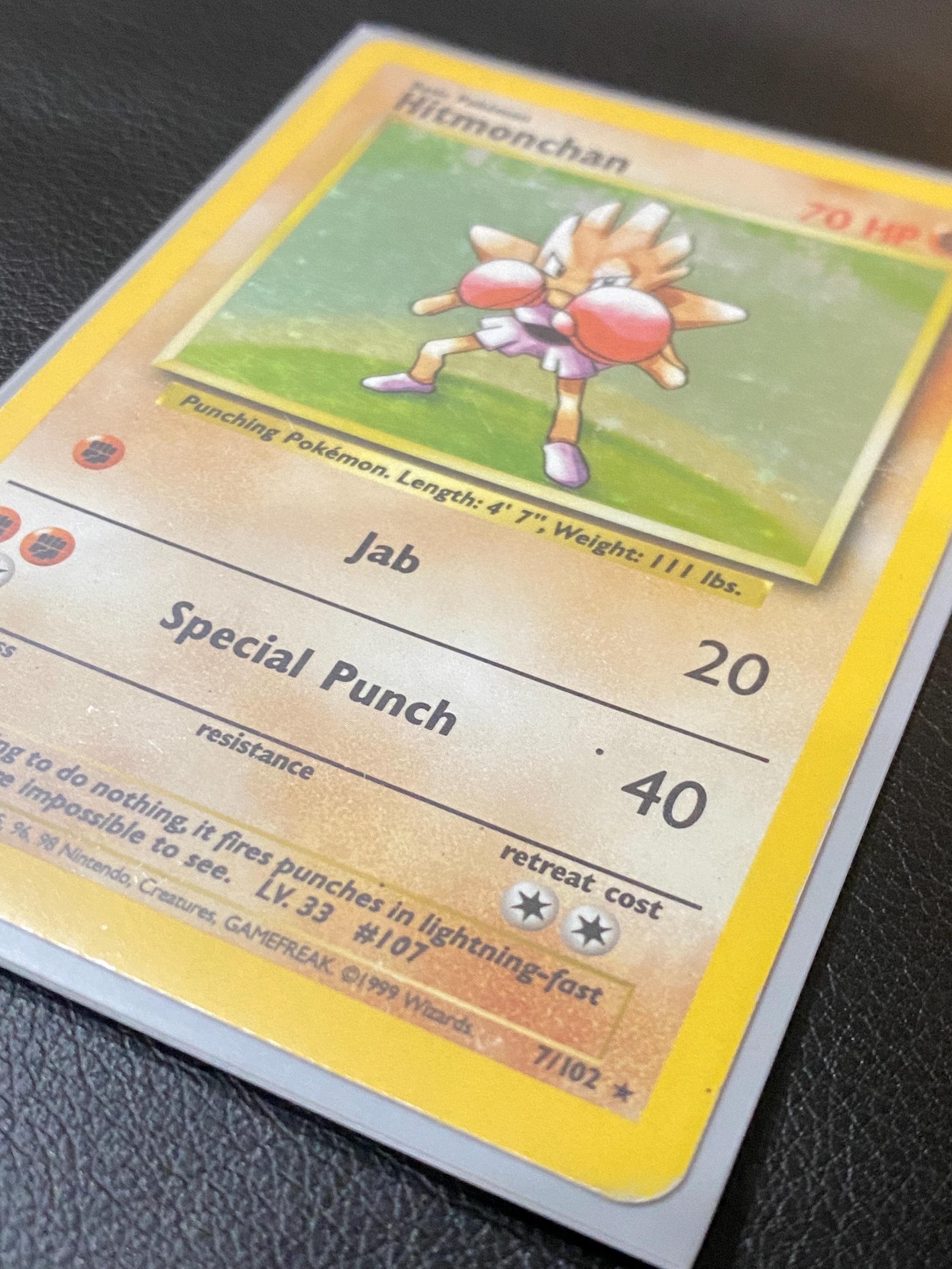 HITMONCHAN Holo Pokemon Card Base Set 7/102 Lightly Played Condition | Wizards Of The Coast Pokemon Playing Cards HITMONCHAN Holo Pokemon Card Base Set 7/102 Lightly Played Condition | Wizards Of The Coast Pokemon Playing Cards