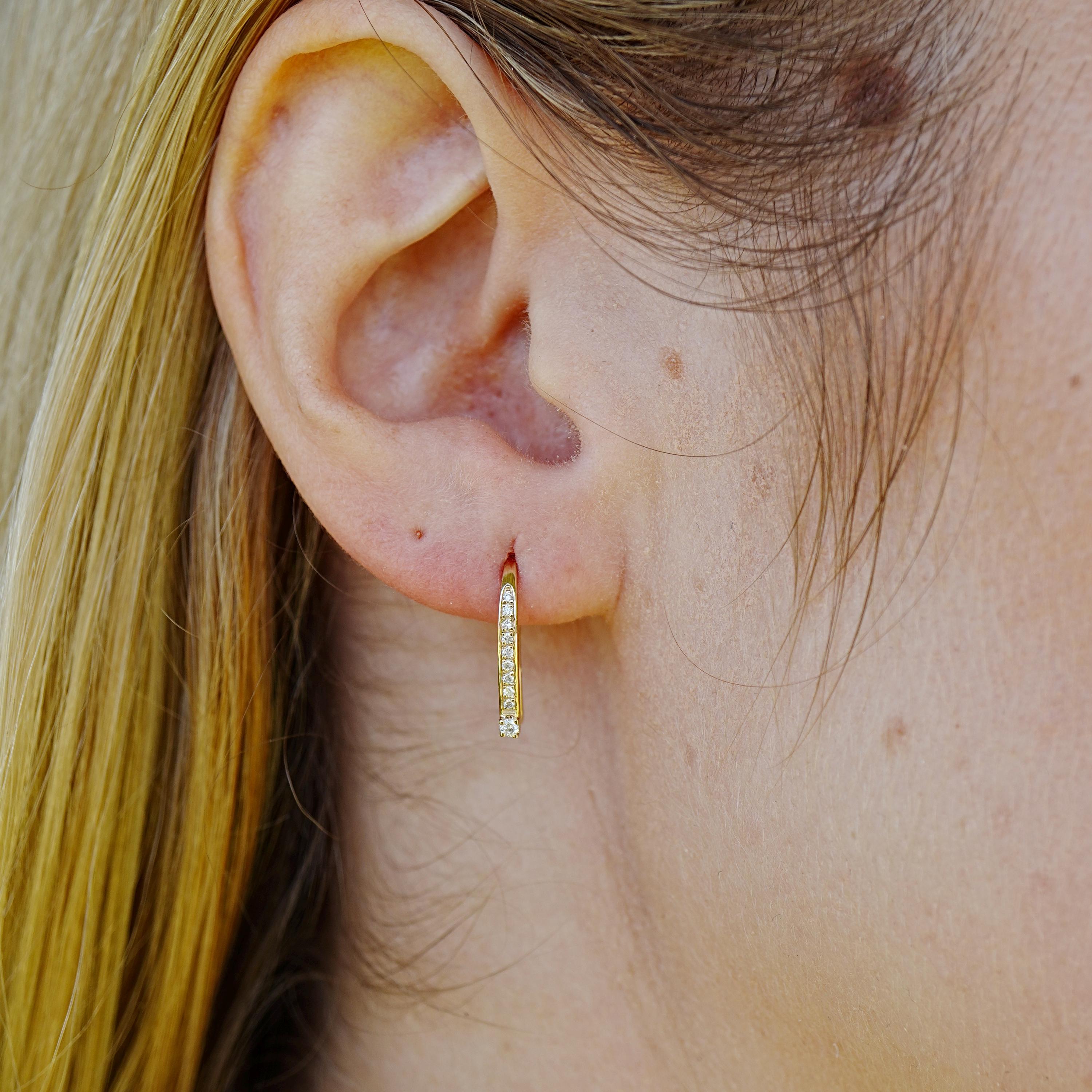 パラダイス 14K リアルゴールド 天然ダイヤモンド フックピアス