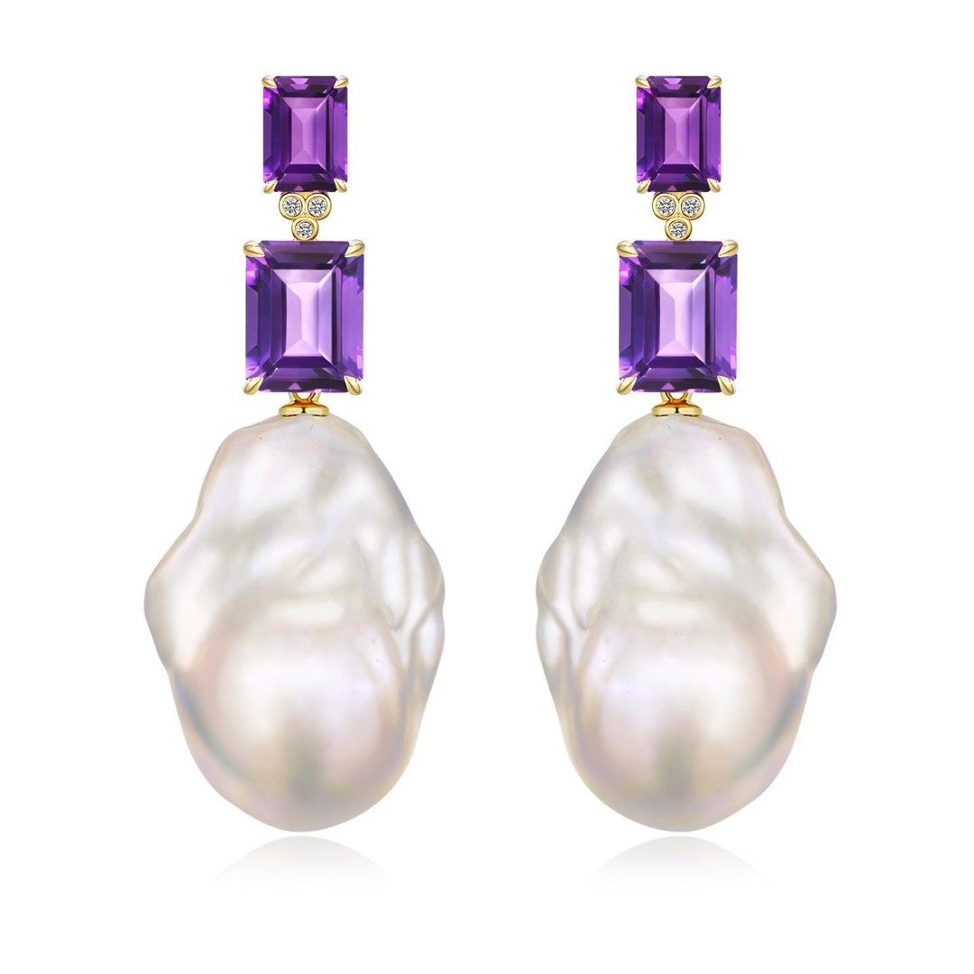 Virtue The Regina LUXE Double Bezel Drop Stone Earring main image 1