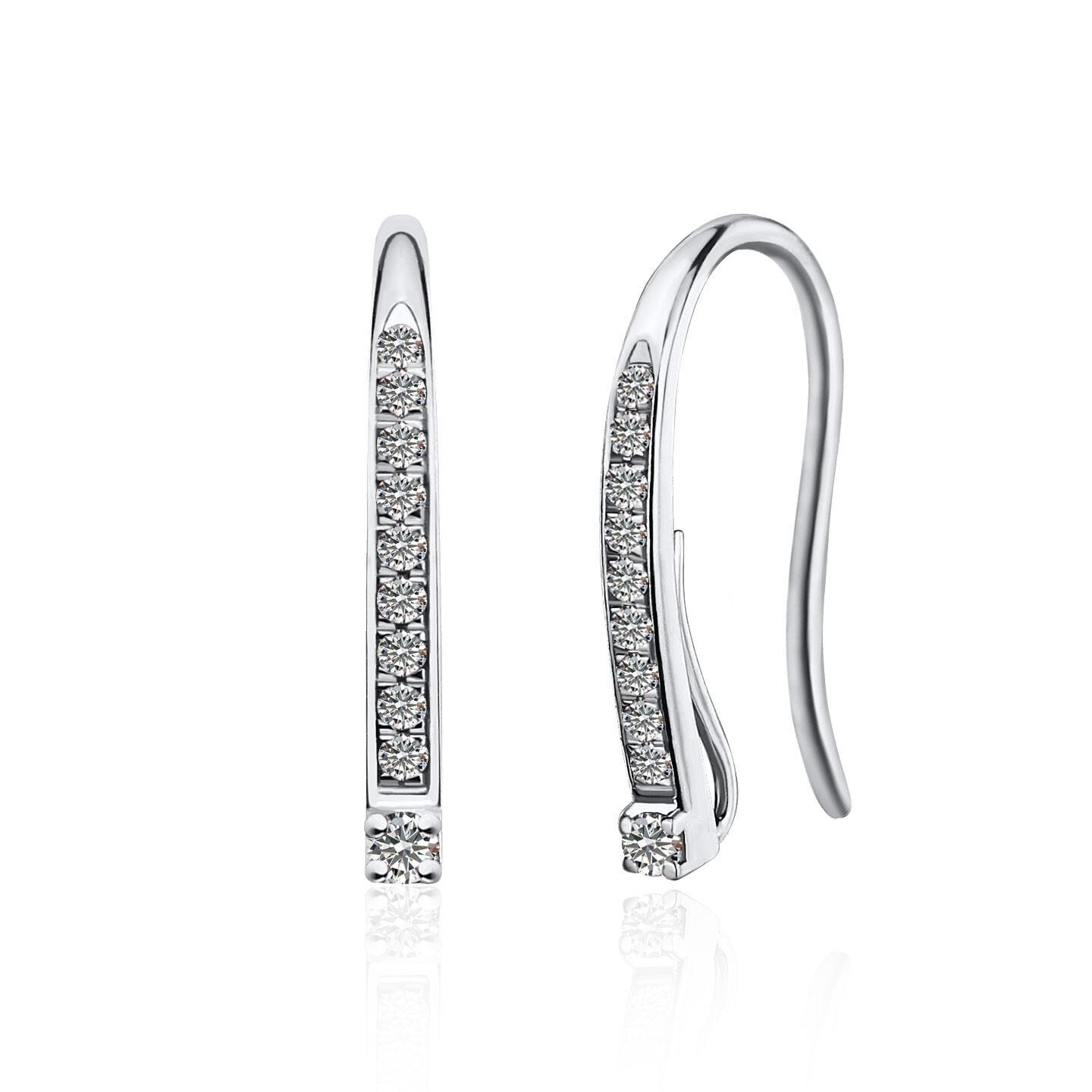 Paradise 14K Real Gold Natural Diamond Hook Earrings | Convertible