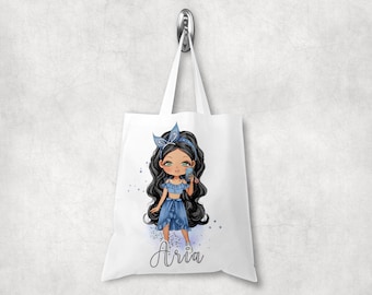 fashion Girl Character standard tote bag shopper personalised