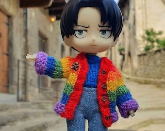 Rainbow Cardigan Sweater for nendoroid obitsu11 ob11 ymy 1/12 dolls