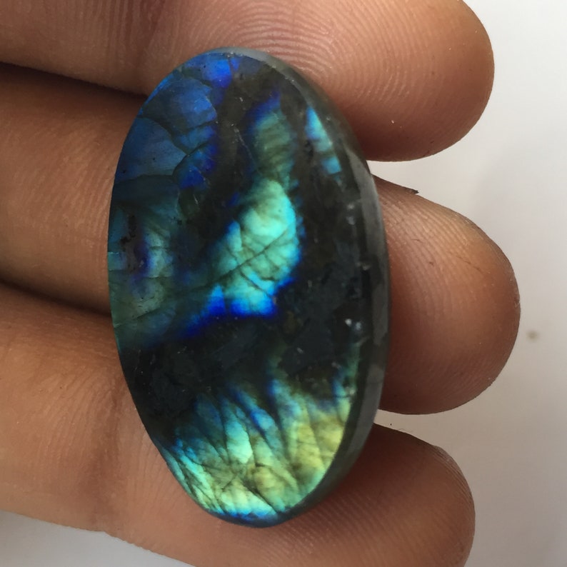 Beautiful Multi Green Flashy Labradorite Cabochon Handmade Loose Gemstone Smooth Stone Labradorite Gemstone Oval Shape Size 30x20x5 MM