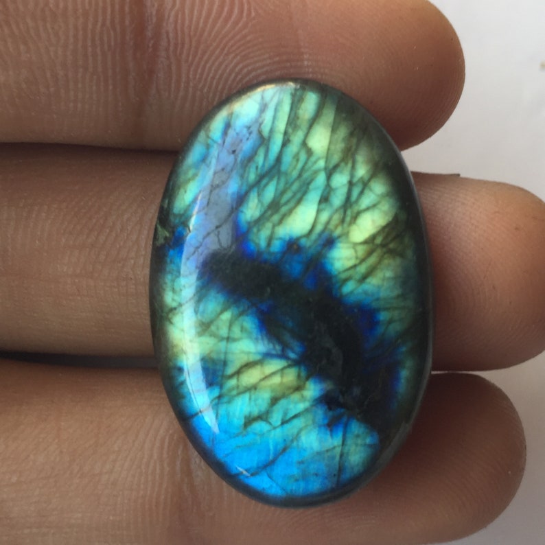 Beautiful Multi Green Flashy Labradorite Cabochon Handmade Loose Gemstone Smooth Stone Labradorite Gemstone Oval Shape Size 30x20x5 MM