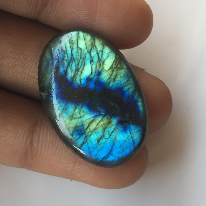 Beautiful Multi Green Flashy Labradorite Cabochon Handmade Loose Gemstone Smooth Stone Labradorite Gemstone Oval Shape Size 30x20x5 MM