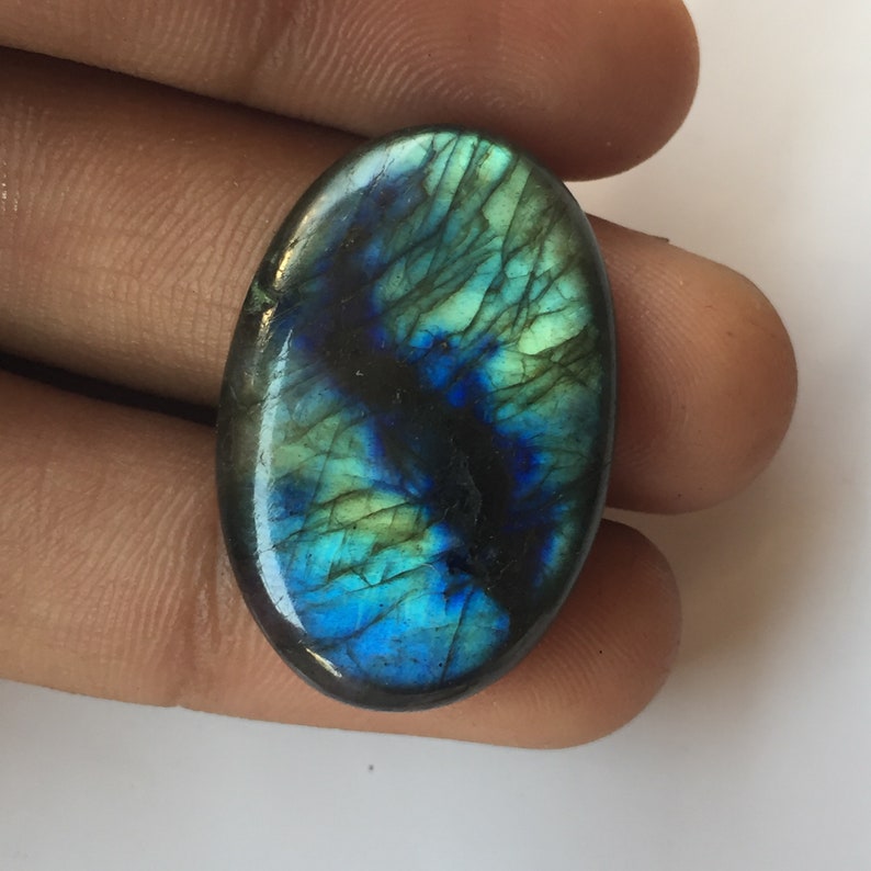 Beautiful Multi Green Flashy Labradorite Cabochon Handmade Loose Gemstone Smooth Stone Labradorite Gemstone Oval Shape Size 30x20x5 MM