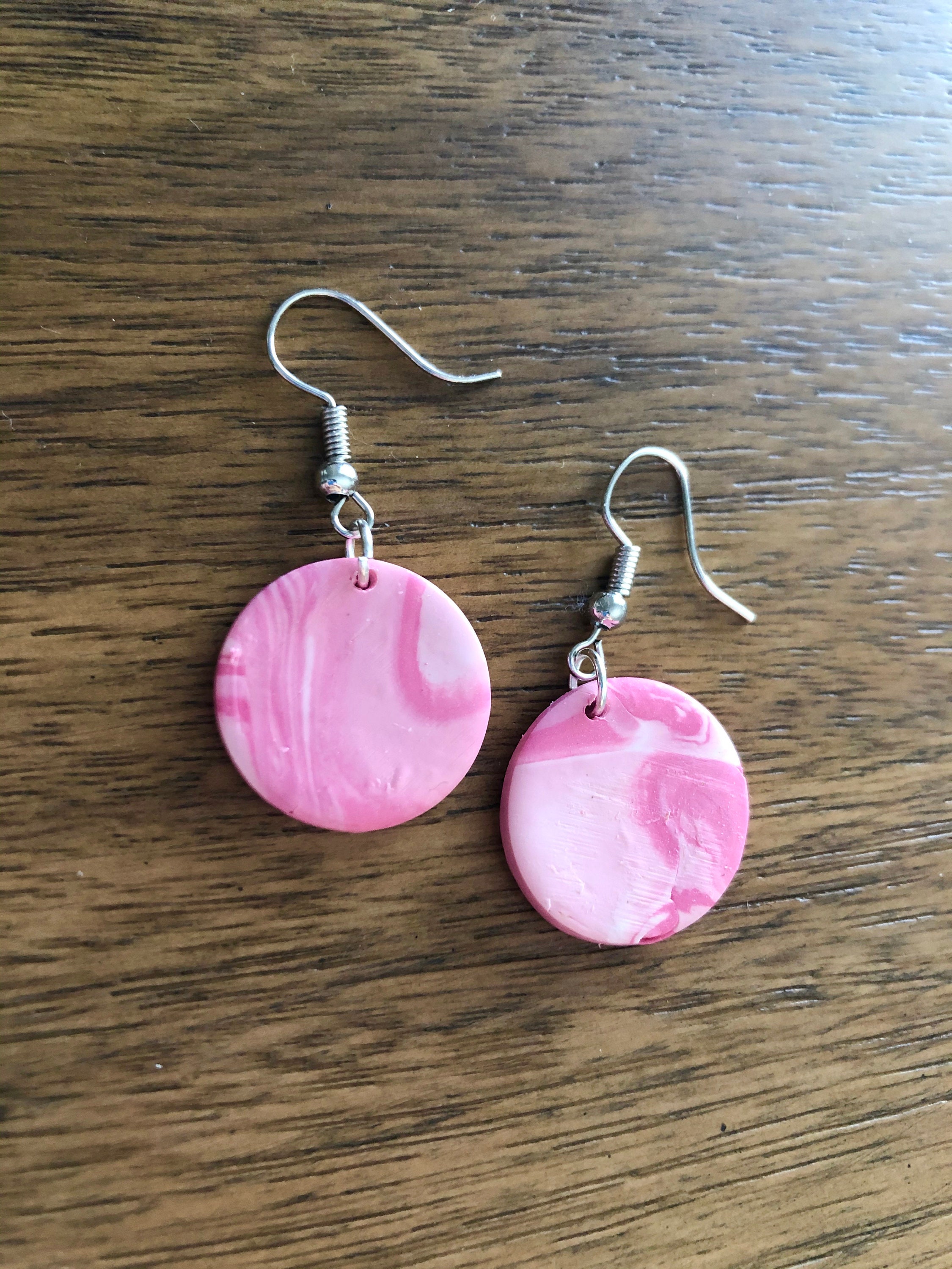 Pink clay earrings Clearance