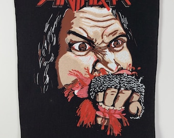 Parche original para coser de la vieja escuela de Metallica, estilo vintage de los años 80, con el logo de Fistful of Metal, para la espalda, para la chaqueta de batalla prohibida.
