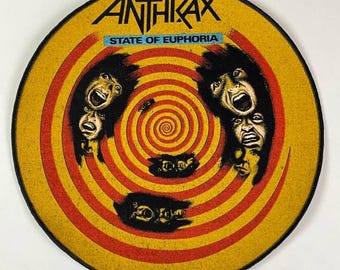ANTHRAX vintage 80s Round Backpatch original / sew on patch old school exodus metallica exhorder metal battle jacket