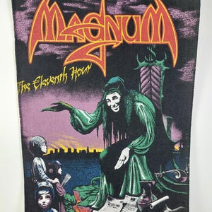 Toppa da cucire originale MAGNUM vintage anni &#39;80 / hard rock aor metal, battle jacket, praying mantis, grateful dead, hawkwind dio