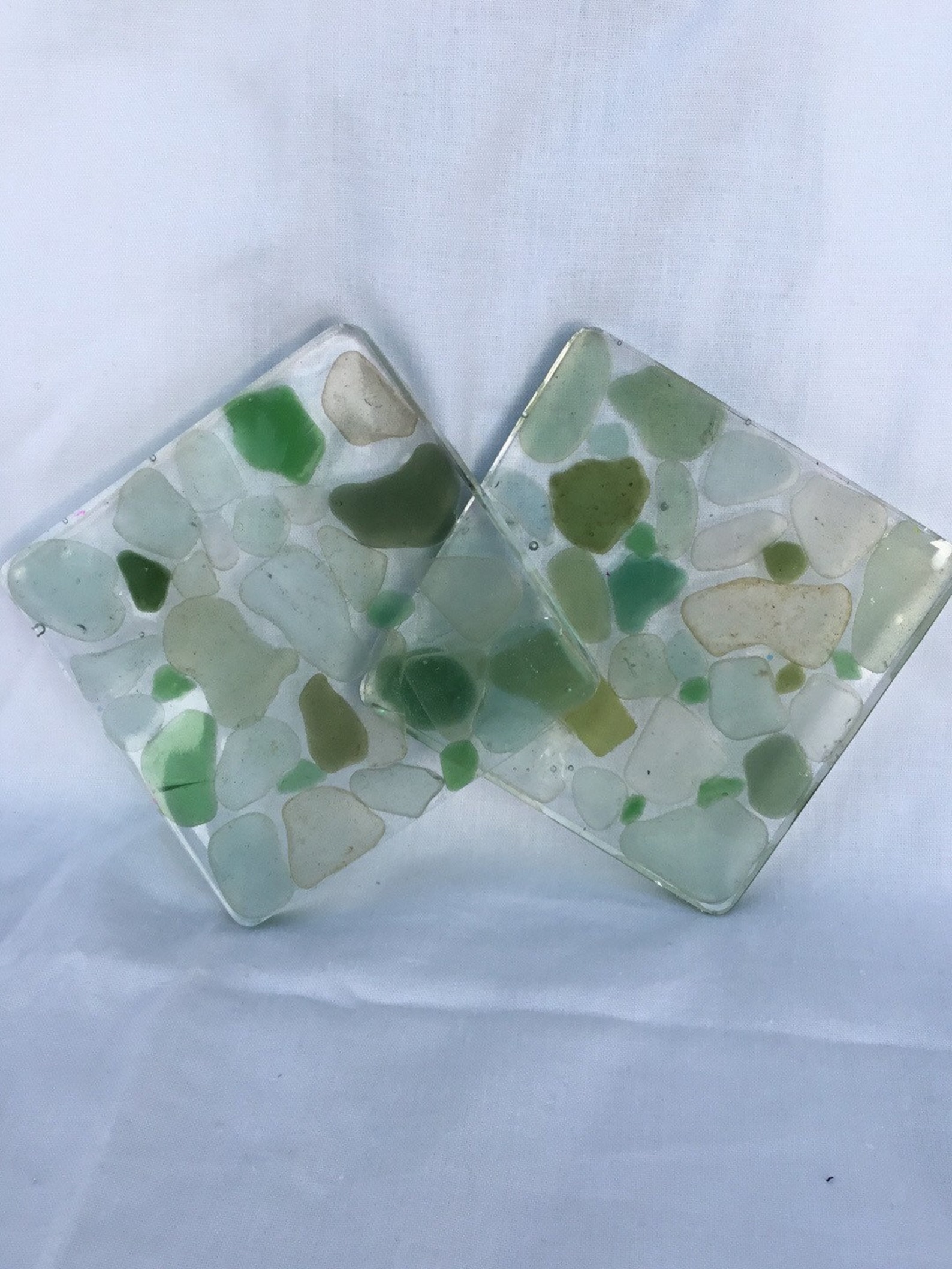 Handmade resin sea glass coasters Etsy