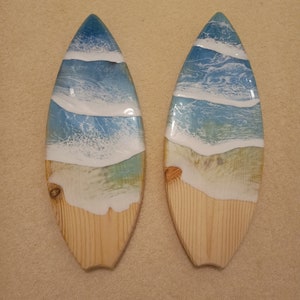 Handmade small size resin surfboard / paddleboard / bodyboard waves wall art