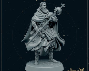 Aldric, the Exorcist | The Major Arcana | Human Wizard, Cleric, Sorcerer Miniature for D&D, Pathfinder and TTRPG