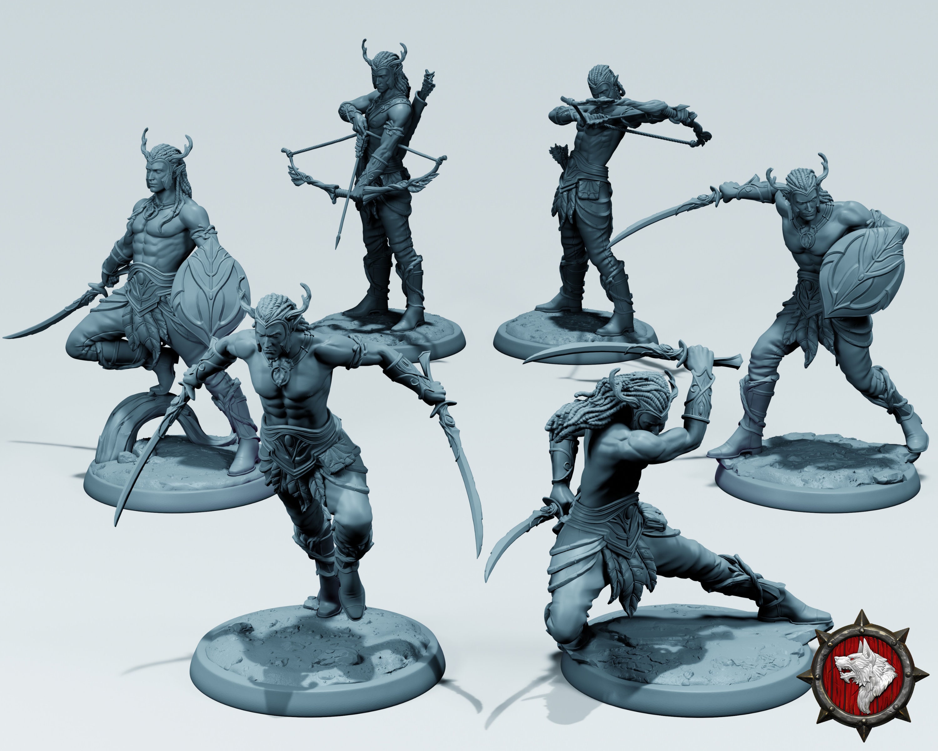 Wood Elf 6 Poses White Werewolf Tavern Elf Ranger Etsy