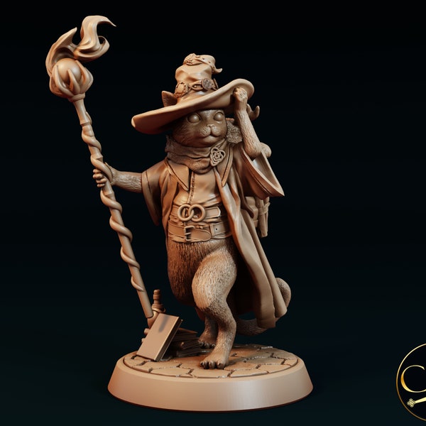 Tabaxi Magier | Claymore Miniatures | Katze, Magier, Warlock, Sorcerer für D&D, Pathfinder und TTRPG