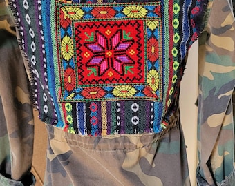 Upcycled Clothing Upcycled Camo Jacket with Boho Attitude One of a Kind Price Includes Shipping