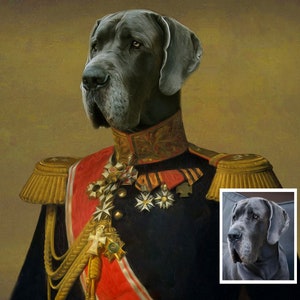 Custom Royal Pet Portrait from photo / CUSTOM Pet Portrait / Regal pet portrait / funny pet portrait / physical digital print