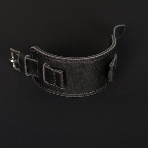 Black Leather watch band, 18mm 20mm 22mm 24mm Bund strap, Custom Handmade Leather cuff watch strap men, Anniversary Gift