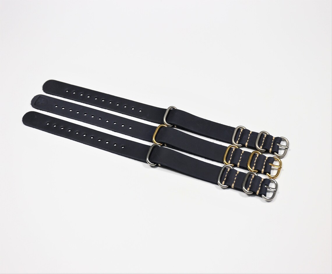 Wrist watch band leather blue 18mm 20mm 22mm 24mm Handmade Etsy