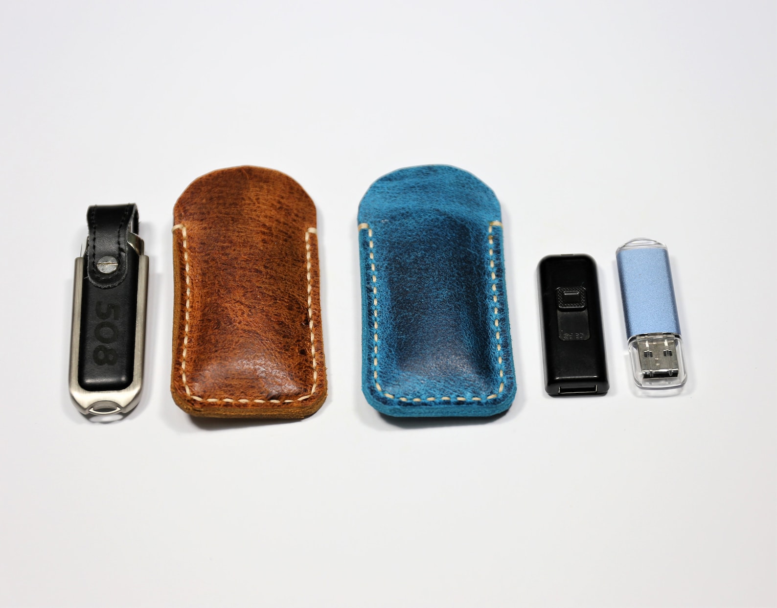 Distressed Leather USB Flash Drive Case Soft Leather Flash Etsy