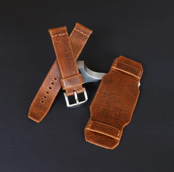BREITLING Cinturino Originale In Pelle Colore Marrone / Arancio - Ansa Da 18/19mm - RIMANENZA DI - Foto 9