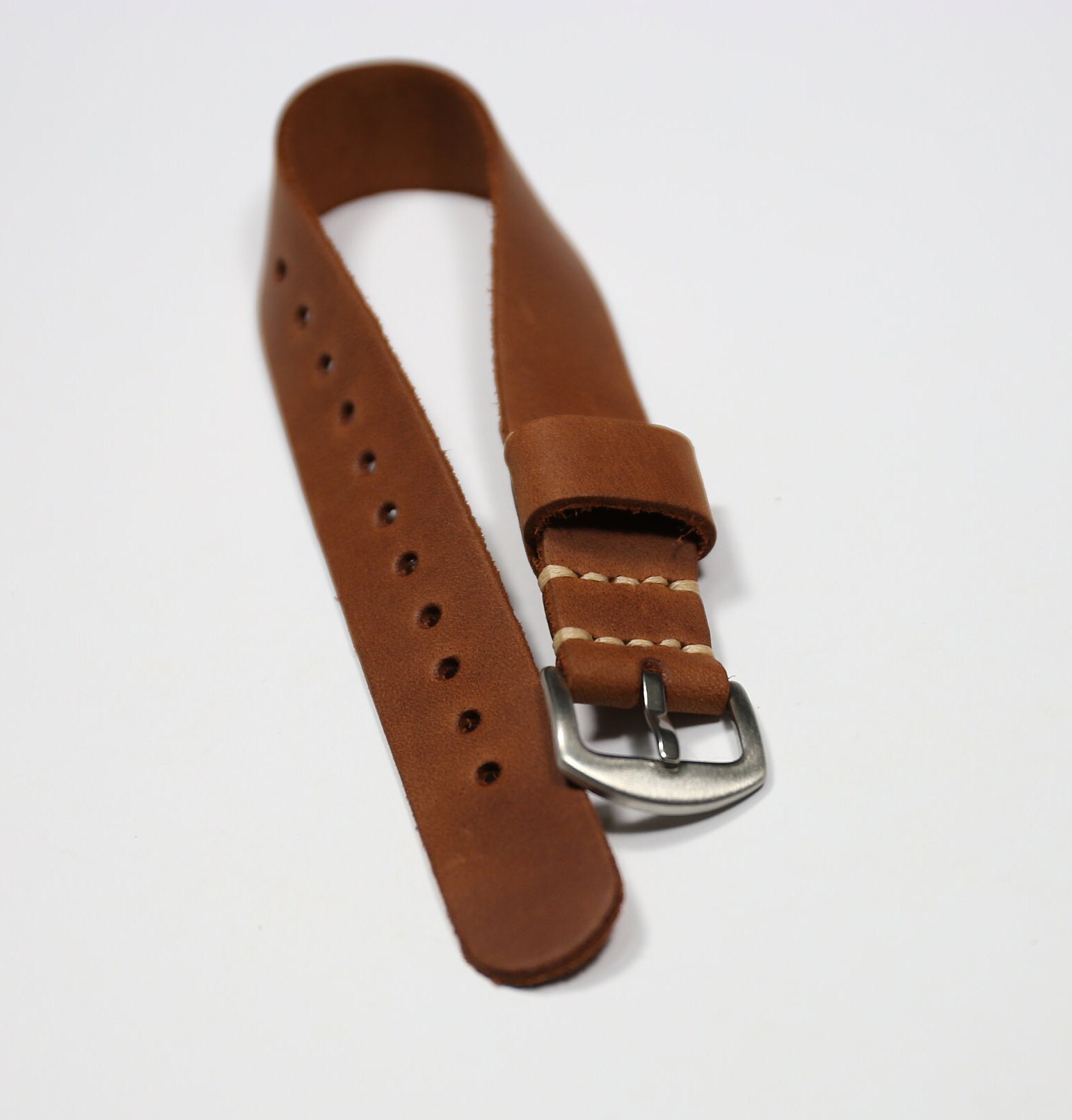 Watch band leather 18-20-22-24mm One-piece brown strap length | Etsy