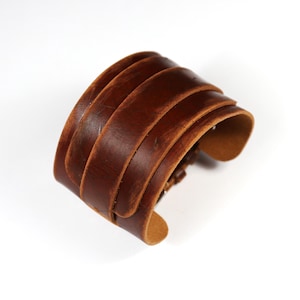 Bund band Distressed leather watch strap, Brown leather bund watch strap 18mm 20mm 22mm 24mm Handmade leather wide cuff watch band