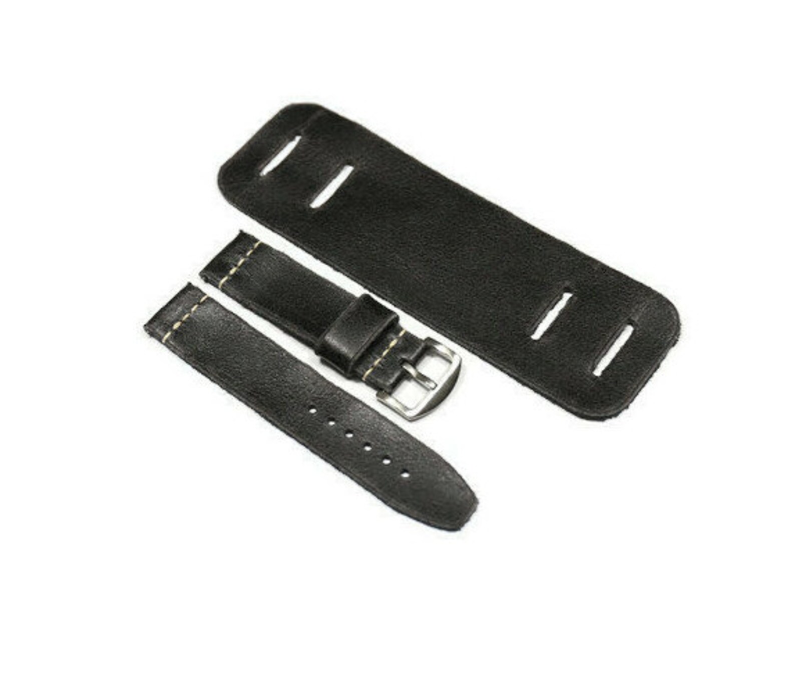 Leather Cuff Watch Strap Mens Bund Band Handmade 20mm 22mm Etsy