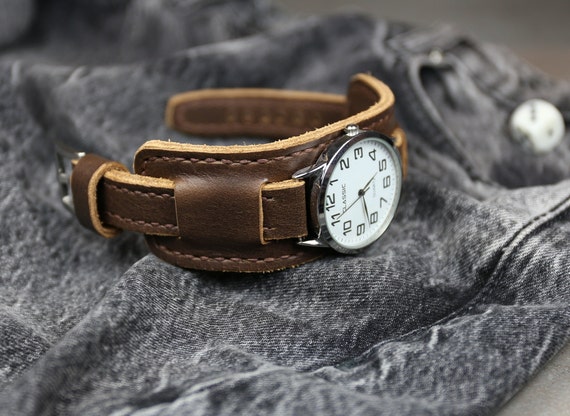 Buy Horween Chromexcel Leather Watch Band Brown Full Bund Strap 18mm 20mm 22mm 24mm Handmade Leather Watch Strap Men Leather Watch Cuff Online in India Etsy