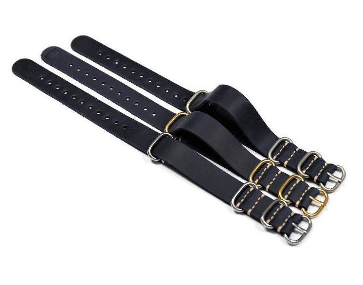 Wrist watch band leather blue 18mm 20mm 22mm 24mm Handmade Etsy