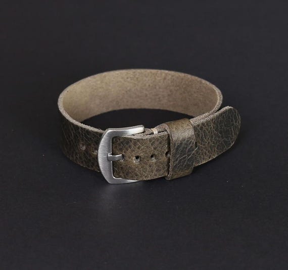 Lederarmband 18 mm 20 mm 22 mm 24 mm, Vintage-Stil Grau Armband