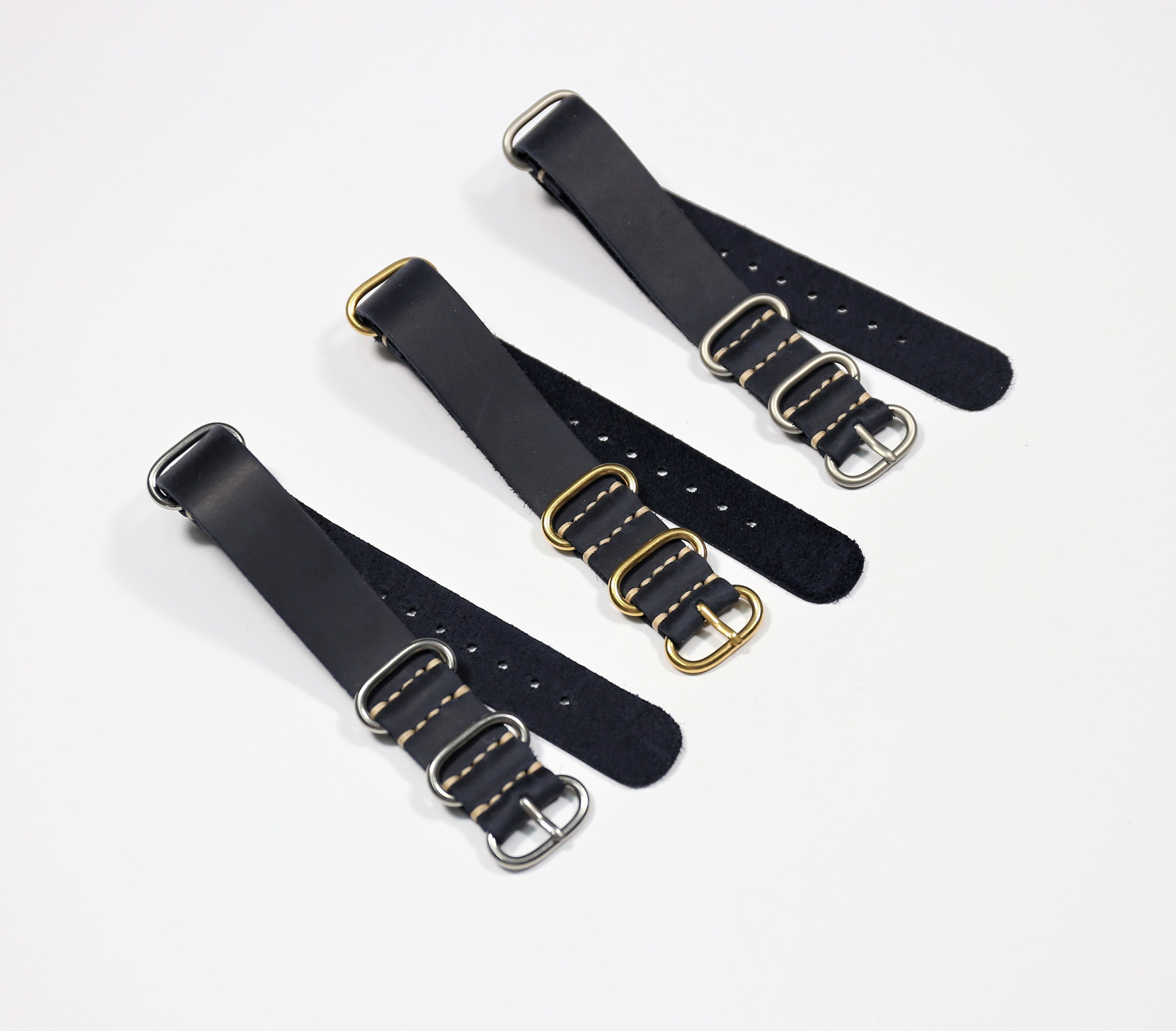 Wrist watch band leather blue 18mm 20mm 22mm 24mm Handmade Etsy