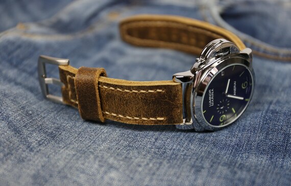 Distressed leather clearance watch strap 20mm