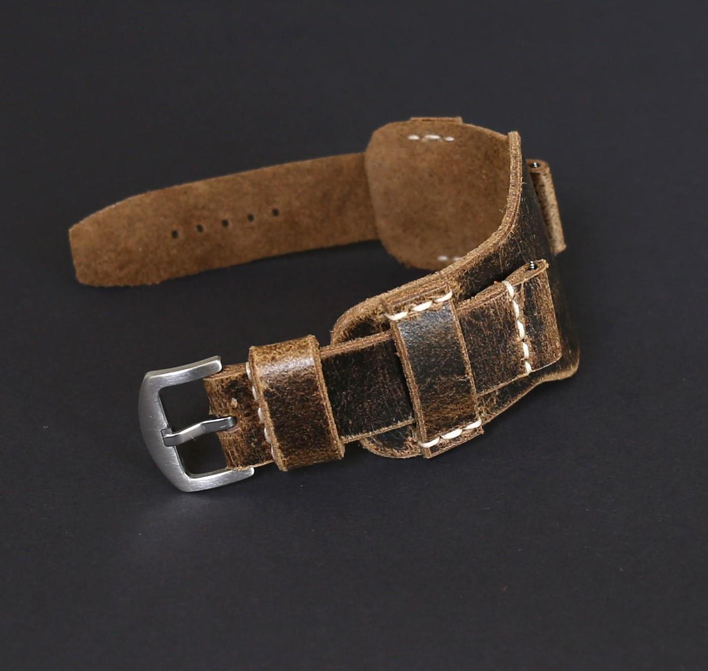 Sulla Cinturino Da Uomo In Pelle Catalonia 20 Mm Marrone Chiaro - Foto 3