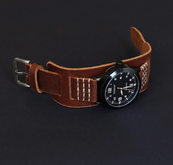 Uhren Lederarmband Uhrband 18mm Leder Handgefertigtes Lederarmband