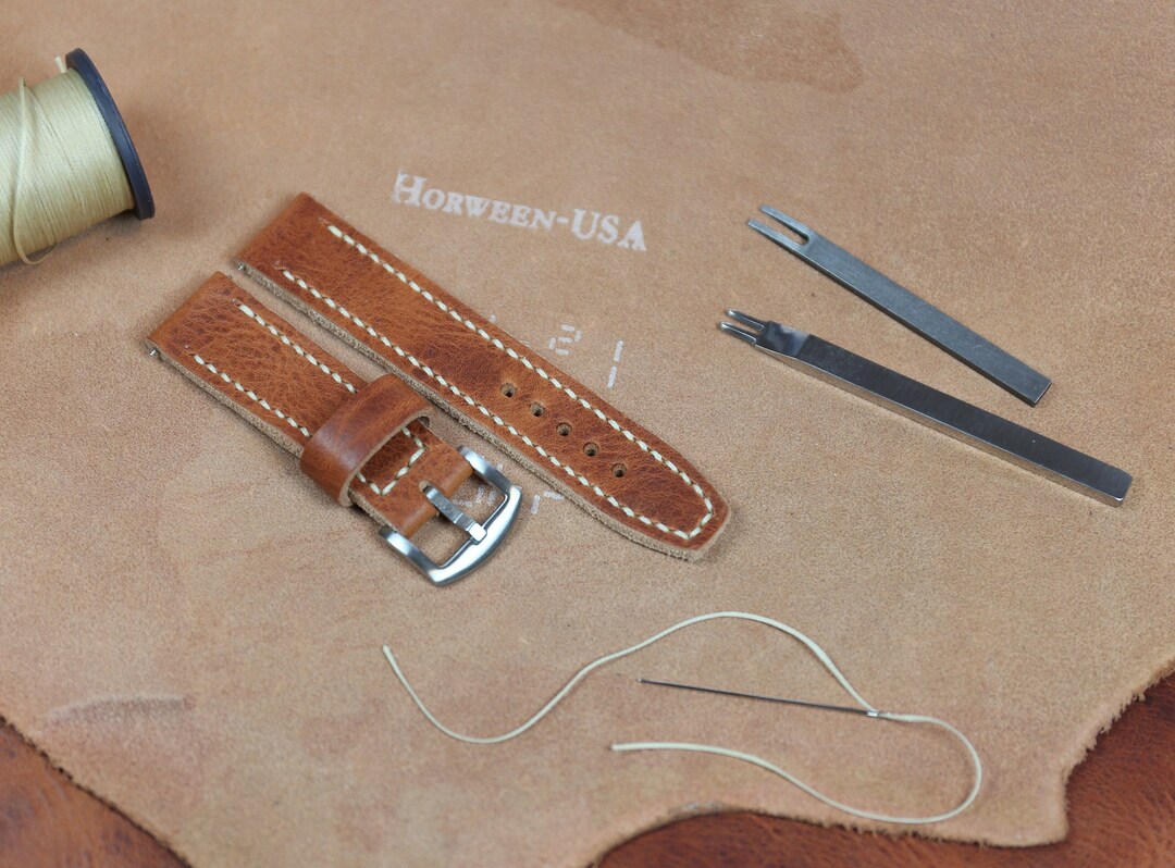 Horween Leather Watch Strap High Quality Thick Watch Band Etsy Australia
