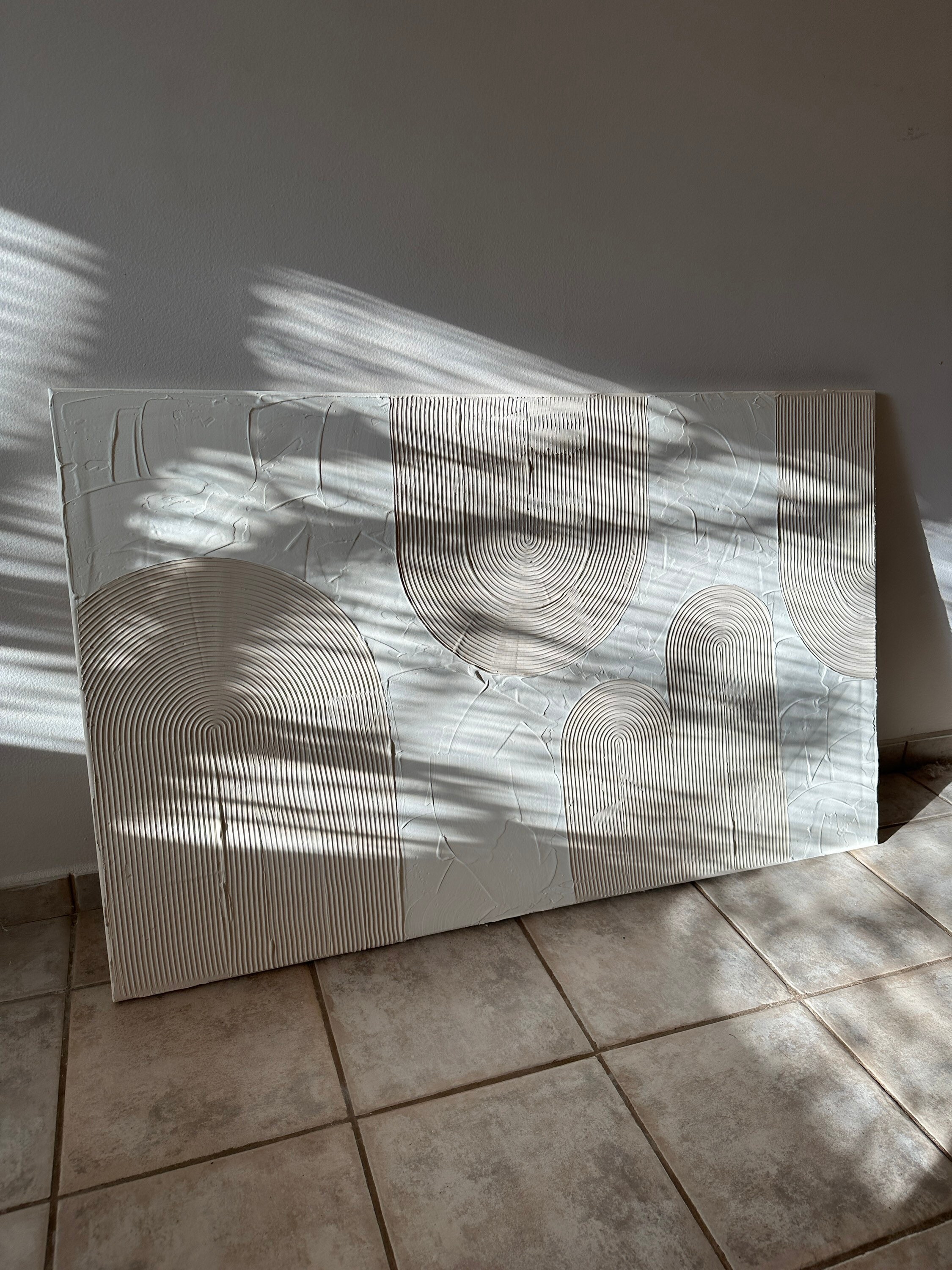 LIMONI Plaster Art Canvas Plaster Art Fluted 3d Wall Art Etsy