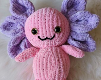 Knitting Pattern PDF Cute Axolotl Soft Toy Plush Quick Easy Knit Flutterby Chunky ( Bulky ) 34 cm Baby Boy Girls LH014