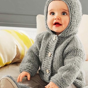 Teddy Bear Motif Patch Work Effect Cable Block Cardigan