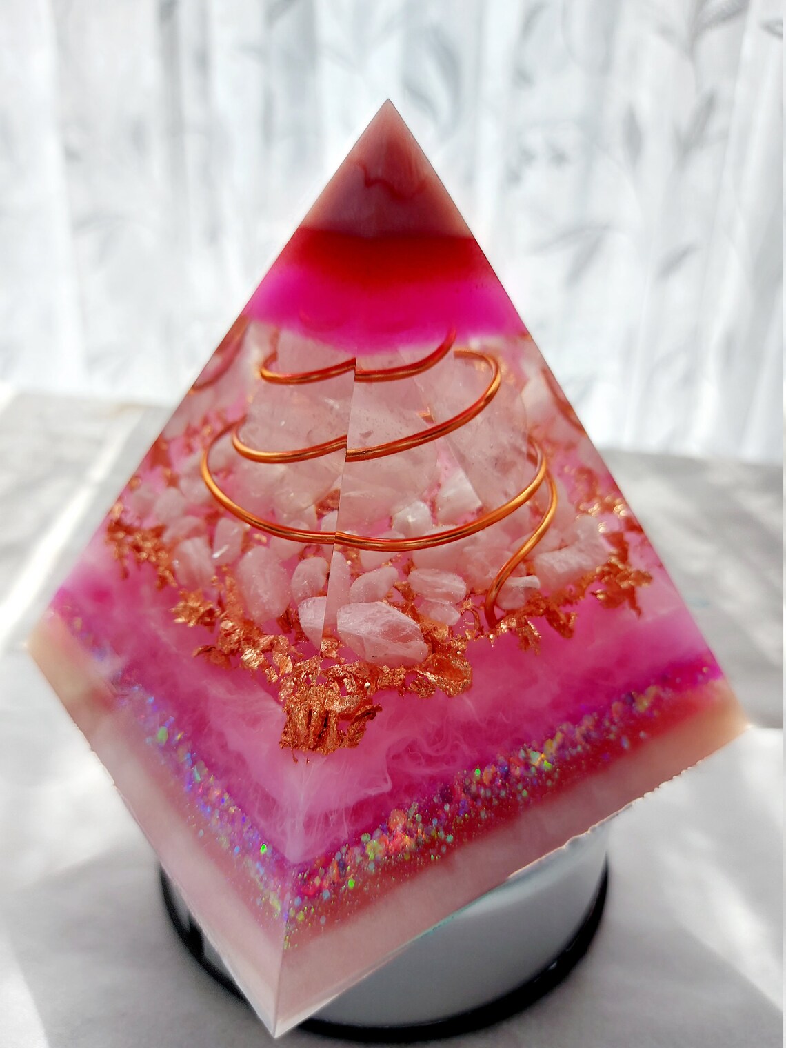 Handmade Rose Quartz Crystals & Copper Coil Resin Orgonite Etsy