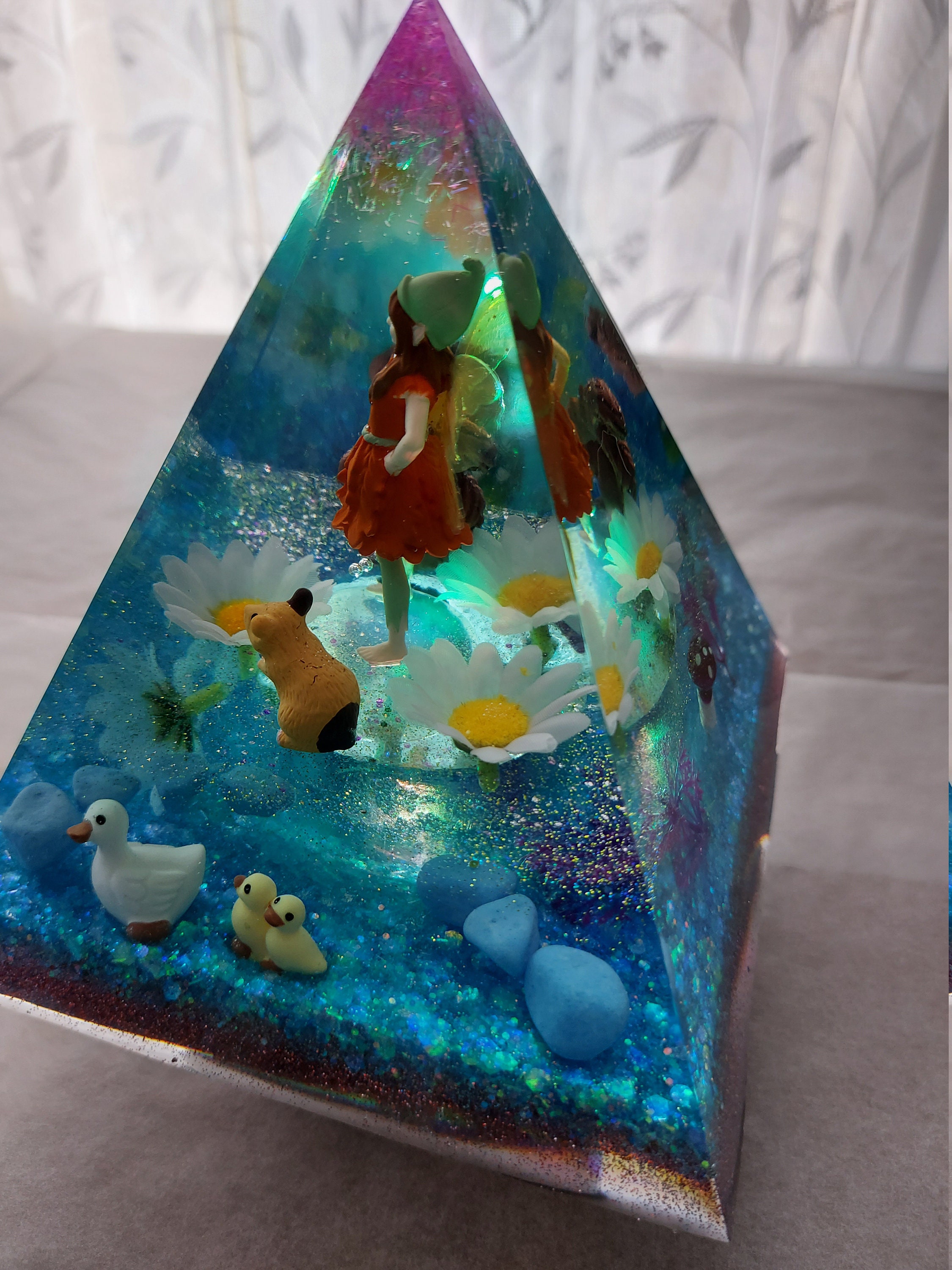 Handmade Light up Fairy Resin Pyramid Night Light Lamp Girls Etsy
