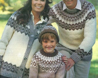 Fair Isle Cardigan - Pure New Wool Hand Frame Knitted - Made Fair Isle Cardigan - Pure New Wool Hand Frame Knitted - Made