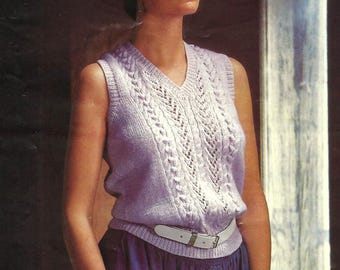 Pull Sans Manches Femme ANHATUIV - Débardeur Tricot à Carreaux, Col En V, Taille Oversize - Style Vintage - 6
