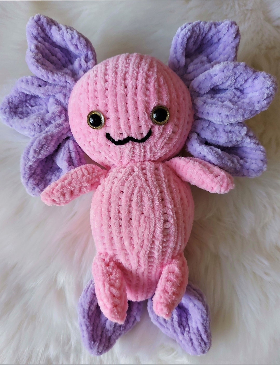 Knitting Pattern PDF Cute Axolotl Soft Toy Plush Quick Easy Etsy