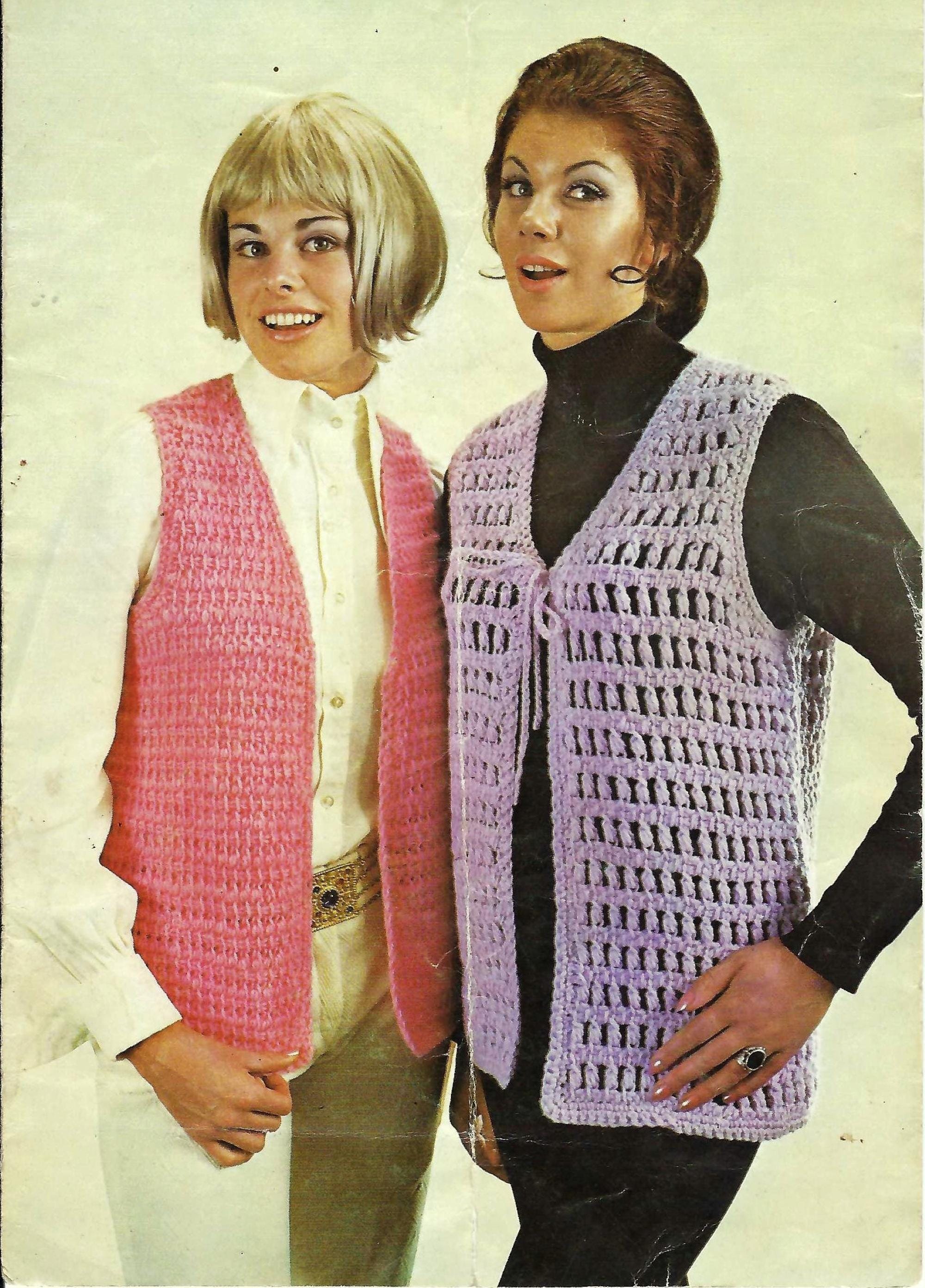 PDF Crochet Pattern Ladies Waistcoat 2 Designs Womens