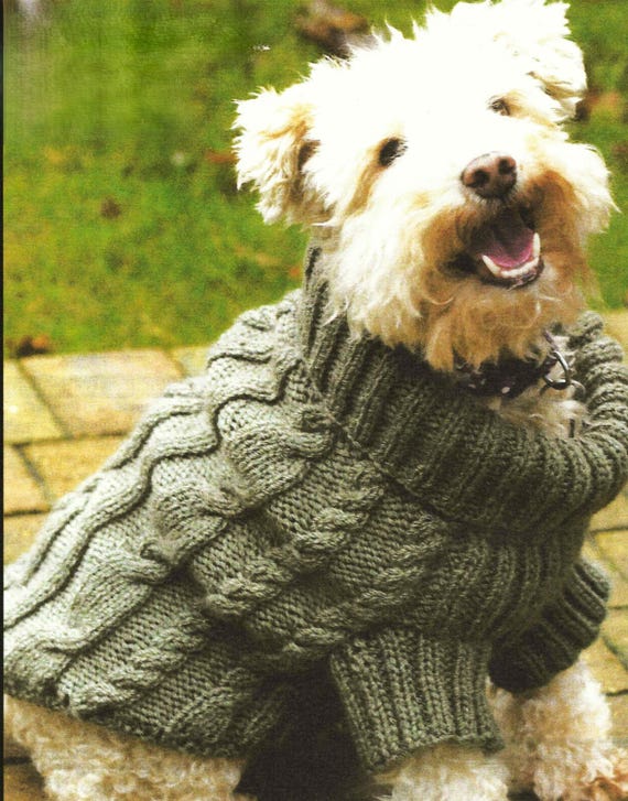 Knitting Tutorial Knitted Dog Coat Pattern Uk Cable Dog Coat PDF