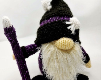 Halloween Wizard Gonk Gnome Toy Ornament & Chocolate Orange Cover PDF Knitting Pattern DK 8 ply Spider Hat Download LH024